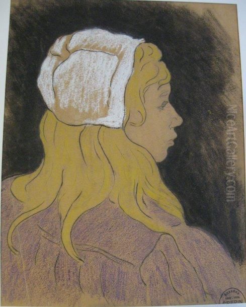 Jeune Fille De Profil Oil Painting by Suzanne Crepin