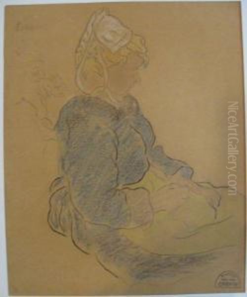 Jeune Fille Assise Oil Painting by Suzanne Crepin