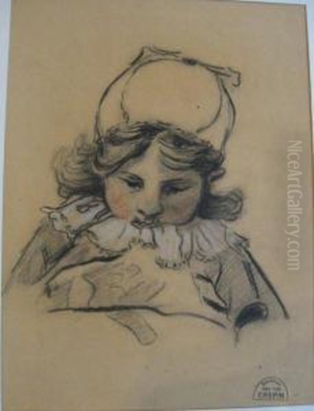 Enfant Breton Oil Painting by Suzanne Crepin