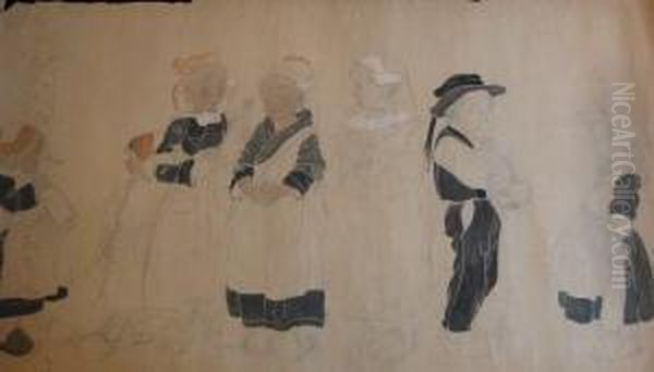 Sept Personnages Oil Painting by Suzanne Crepin