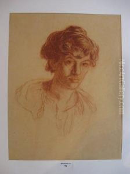 Autoportrait De Suzanne Crepin Oil Painting by Suzanne Crepin