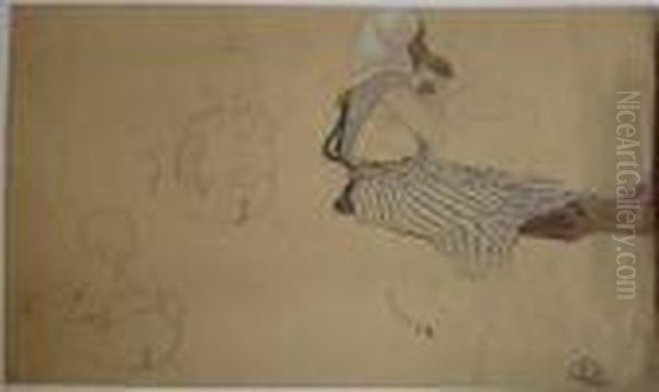 Femme Assise Et Deux Enfants Oil Painting by Suzanne Crepin