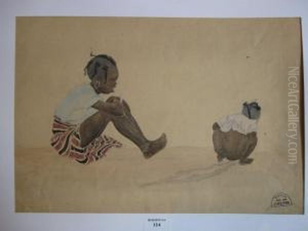 Scene De La Vie Quotidienne Oil Painting by Suzanne Crepin