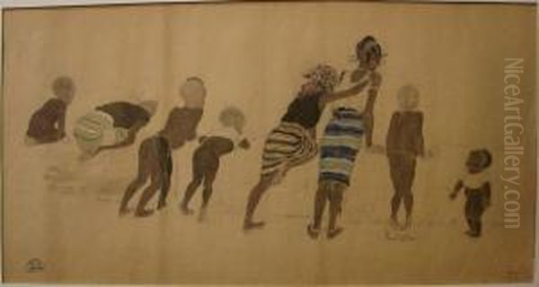 Huit Enfants Oil Painting by Suzanne Crepin