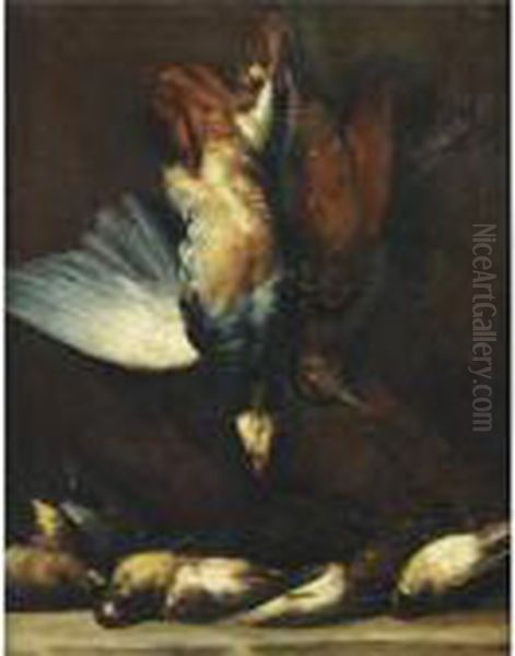 Still Life Of Game Birds Oil Painting by Giuseppe Maria Crespi