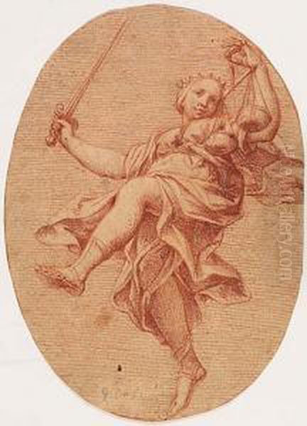 Studies Of An Allegorical Figure
 Of Justice (recto) And An Allegorical Figure Of Good Government 
(verso). Oil Painting by Giuseppe Maria Crespi