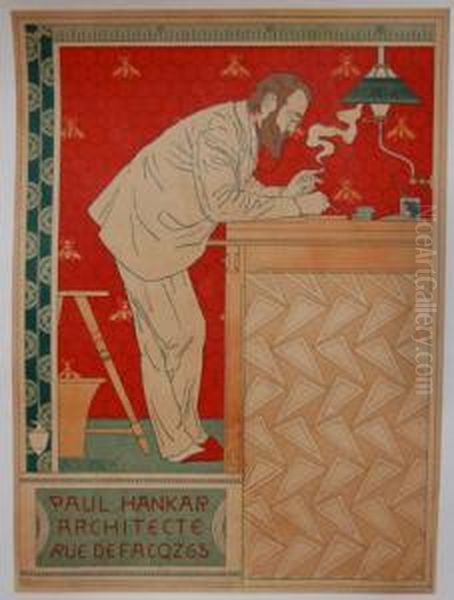 <paul Hankar/ Architecte/ Rue Defacqz 63>,1894. 
Affiche Oil Painting by Adolphe Crespin
