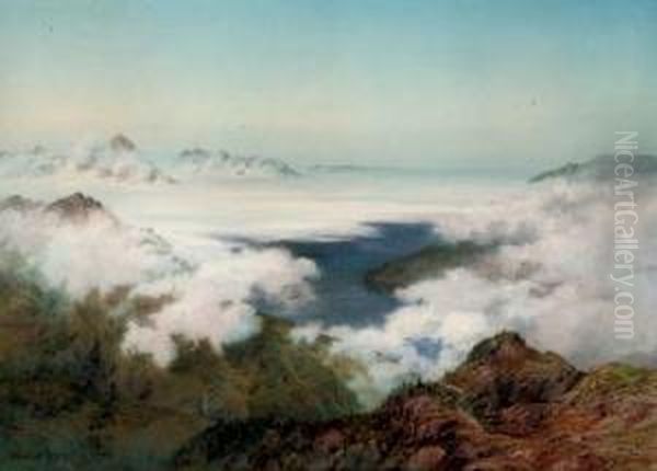 The Reward Of A Victorious Ascent: Schynige Platte Oil Painting by Arthur Croft