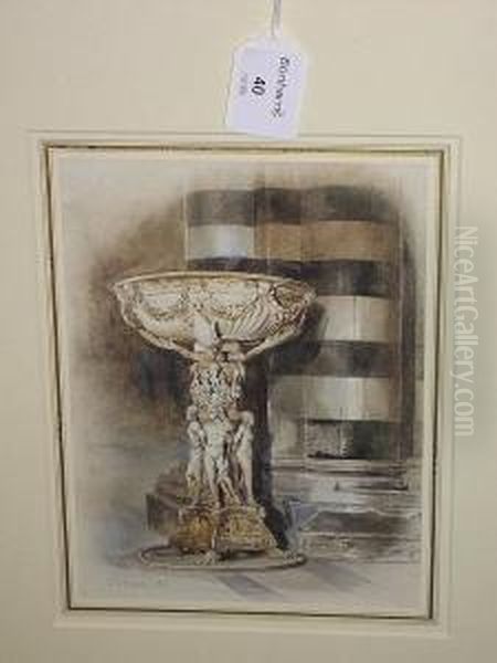 A Font, Siena Duomo Oil Painting by Thomas Hartley Cromek