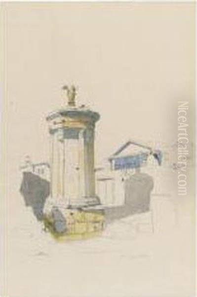 The Choregic Monument Of Lysikrates, Athens Oil Painting by Thomas Hartley Cromek