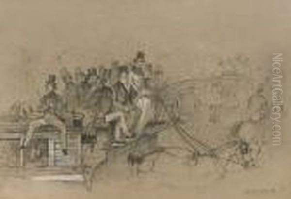 The Coach To Camberwell Oil Painting by George Cruickshank