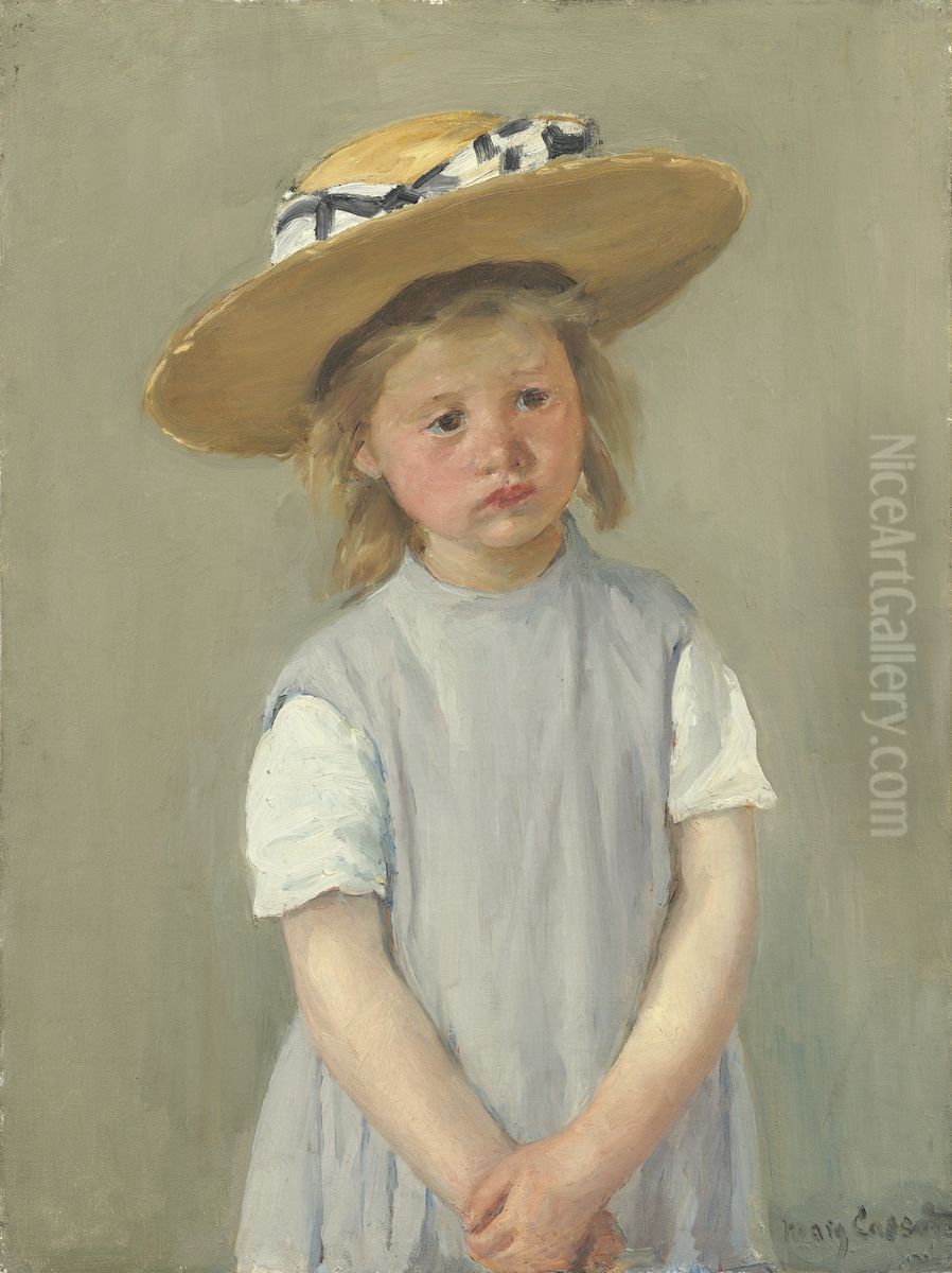 Child In A Straw Hat Oil Painting by Mary Cassatt