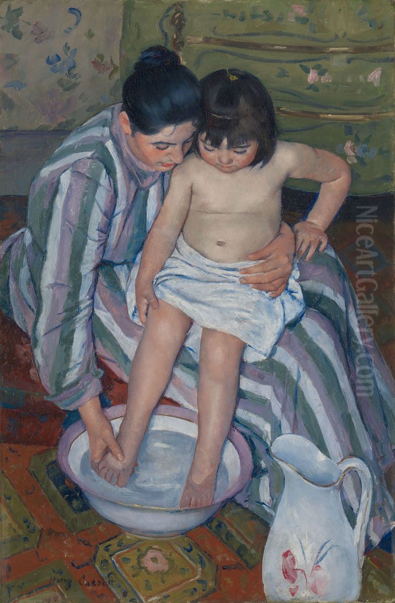 The Child's Bath Oil Painting by Mary Cassatt