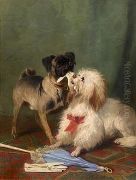 A Tug O'war Oil Painting by Conradyn Cunaeus