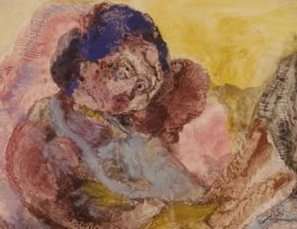 Modernist Figure Study Oil Painting by Vera Cunningham