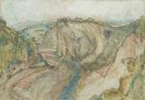 Mountainouslandscape Oil Painting by Vera Cunningham