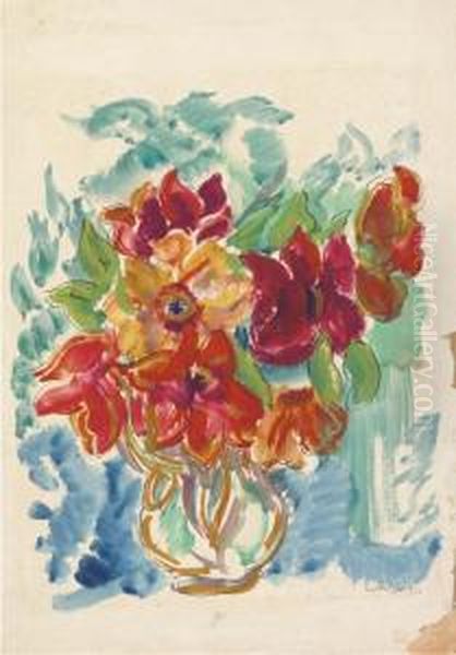 Still Life With Flowers; And Fifteen Other Similar Works. Oil Painting by Vera Cunningham