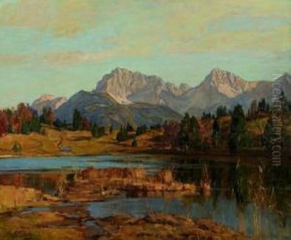 Kleiner See Im Hochgebirge Oil Painting by Robert Franz Curry