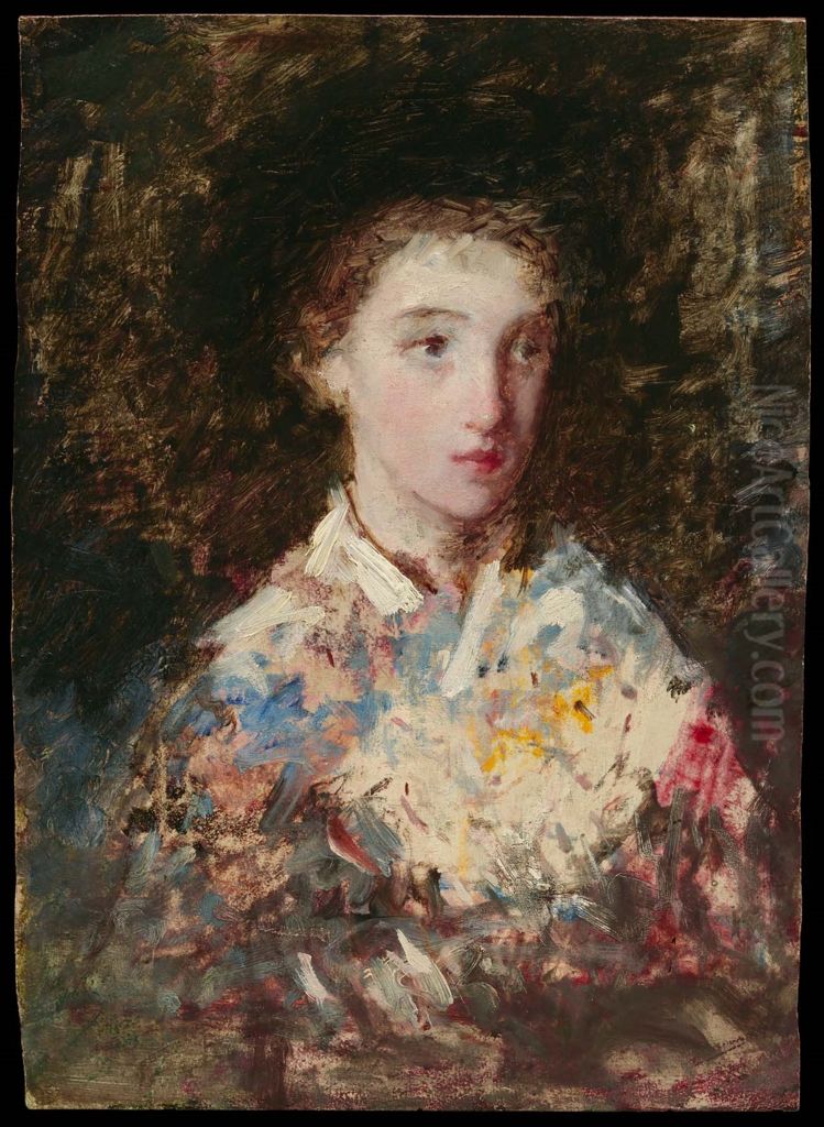 Head Of A Young Girl Oil Painting by Mary Cassatt