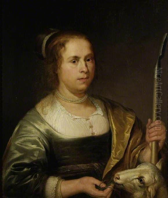 Portrait Of A Young Girl Oil Painting by Jacob Gerritsz. Cuyp