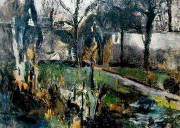 Jesien (ogrod Klasztorny) Oil Painting by Jozef Czajkowski