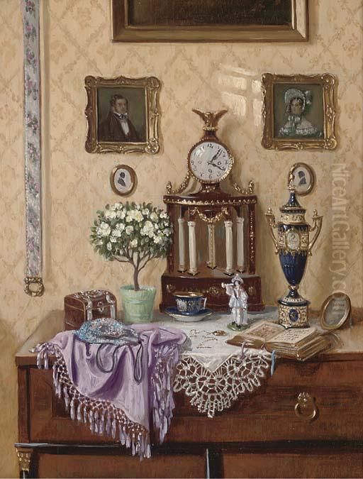 Ornaments On A Dresser Oil Painting by Ernst Czernotzky