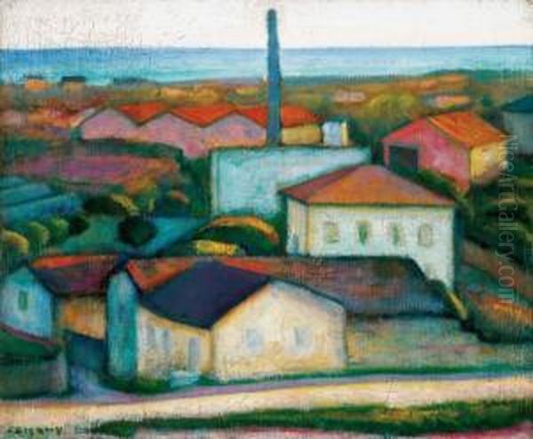 Landscape In South - France, About 1930 Oil Painting by Dezso Czigany