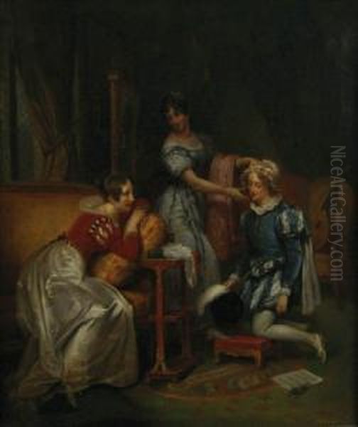 Gallantry Scene Oil Painting by Alfred d' Orsay