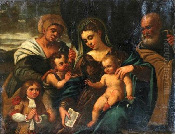 Sacra
Famiglia Con Sant'anna, San Giovannino E Donatore Oil Painting by Gerolamo Ponte Da Bassano