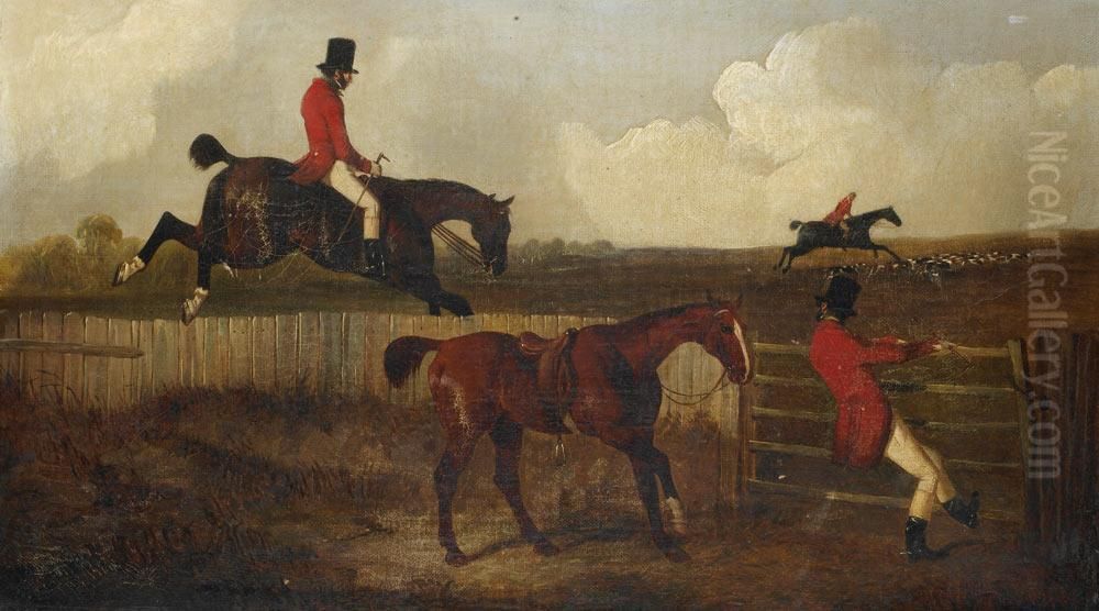 Le Saut De Haies - La Chute Oil Painting by John Dalby