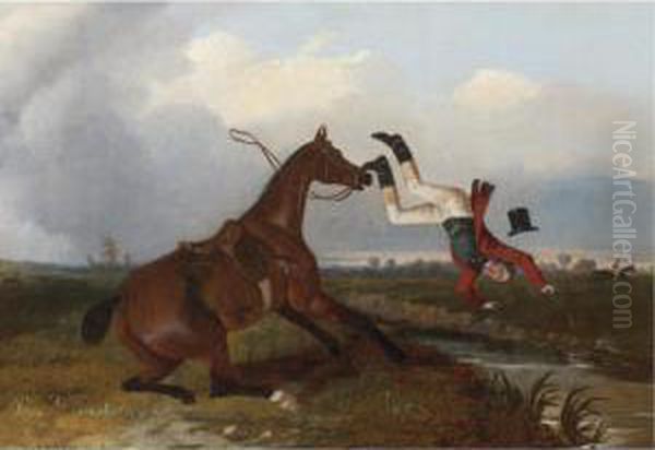 Mishap At A Stream Oil Painting by John Dalby