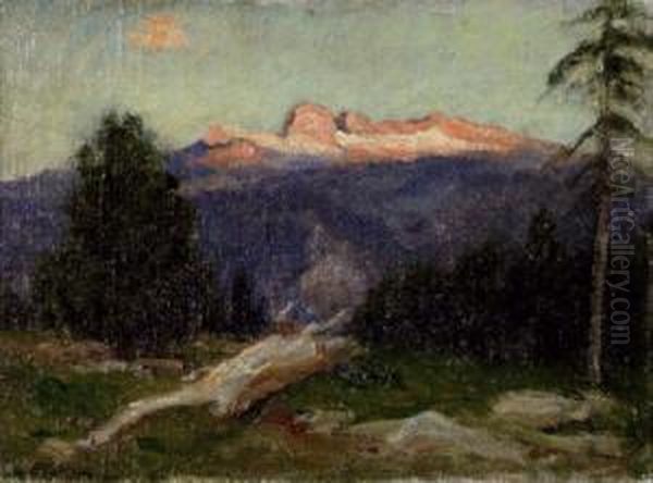 Dachstein Am Fruhen Morgen Oil Painting by Constantin Damianos