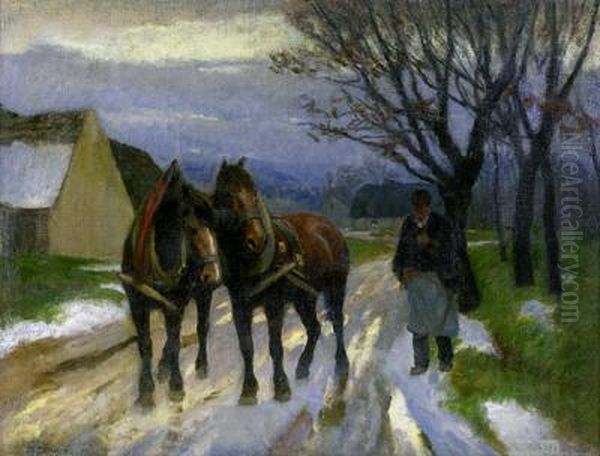 Auf Dem Heimweg Oil Painting by Constantin Damianos