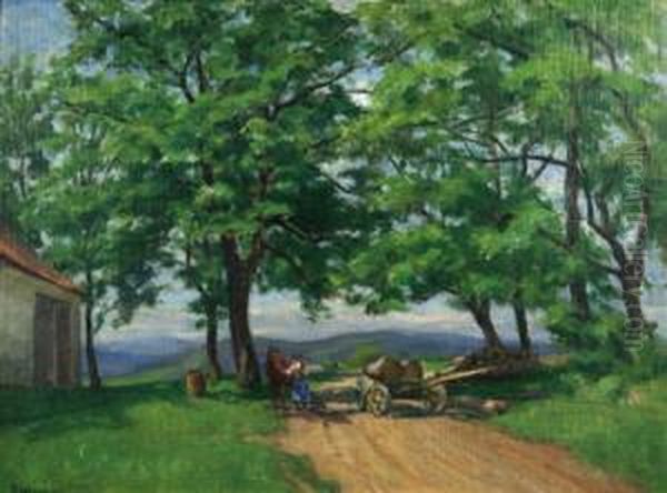 Auf Der Kalkleiten Oil Painting by Constantin Damianos