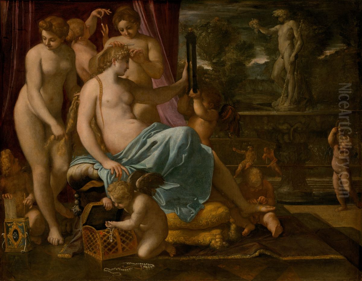 Venus Adorned by the Graces Oil Painting by Annibale Carracci