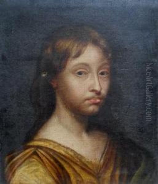 Portrait Possibly Depicting A Saint, Head And Shoulders, Wearing A Golden Robes Oil Painting by Cesare Dandini