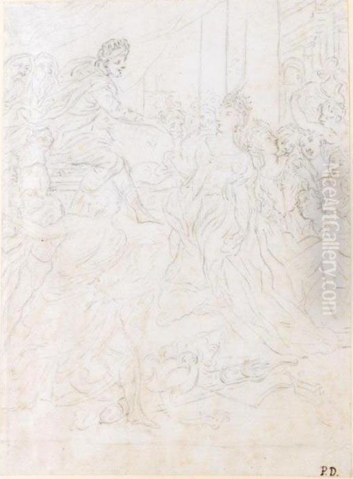 Esther And Ahasuerus Oil Painting by Pietro Dandini