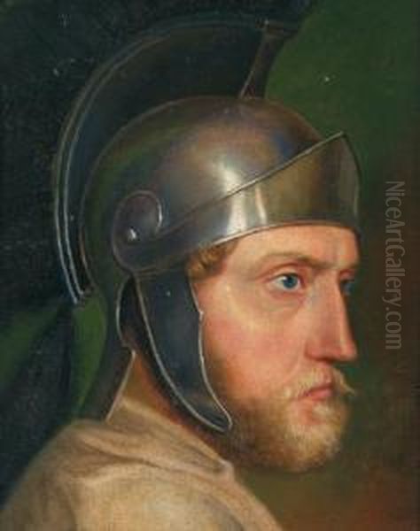 Kopf Eines Soldaten Oil Painting by Josef Franz Danhauser