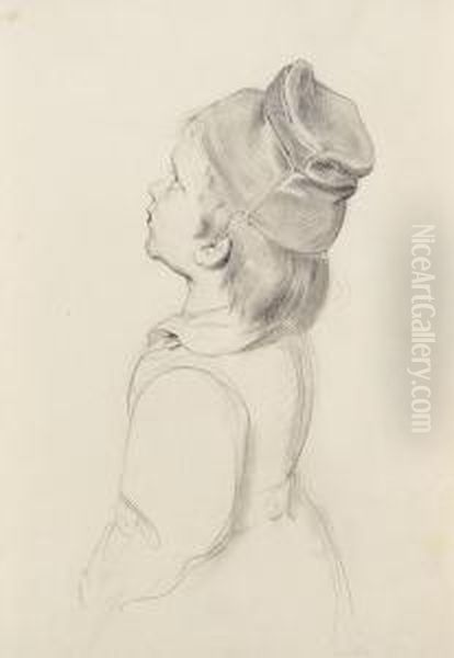 Nach Aufwarts Blickender Knabe Oil Painting by Josef Franz Danhauser