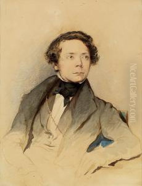 Herrenportrat Oil Painting by Josef Franz Danhauser