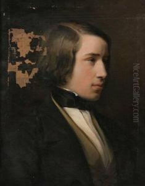 Portrait Of A Young Man Oil Painting by Josef Franz Danhauser