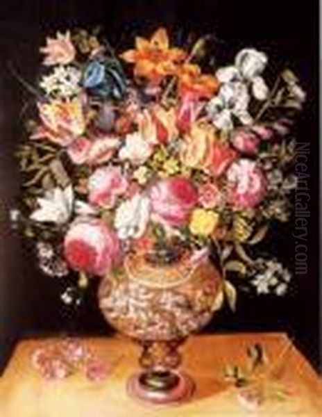 Bouquet De Fleurs Oil Painting by Andries Daniels or Danielsz