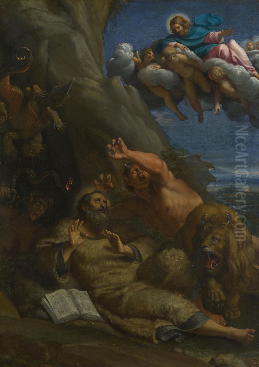 The Temptation of St Anthony Abbot Oil Painting by Annibale Carracci