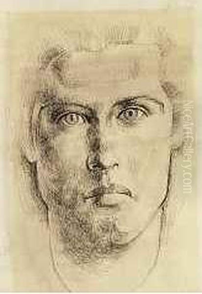 Frauenkopf Oil Painting by Heinrich Danioth