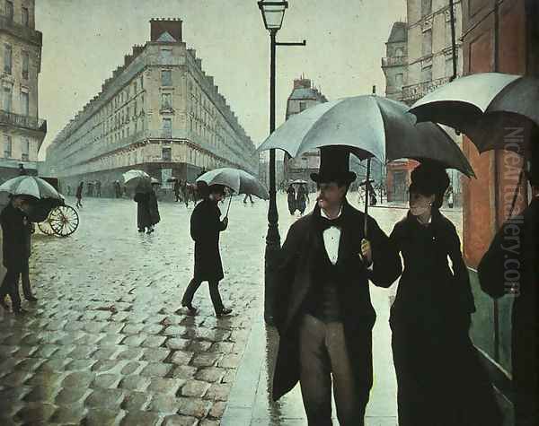 Paris Street- Rainy Weather 1877 Oil Painting by Gustave Caillebotte