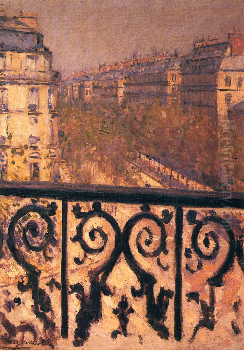 A Balcony In Paris Oil Painting by Gustave Caillebotte