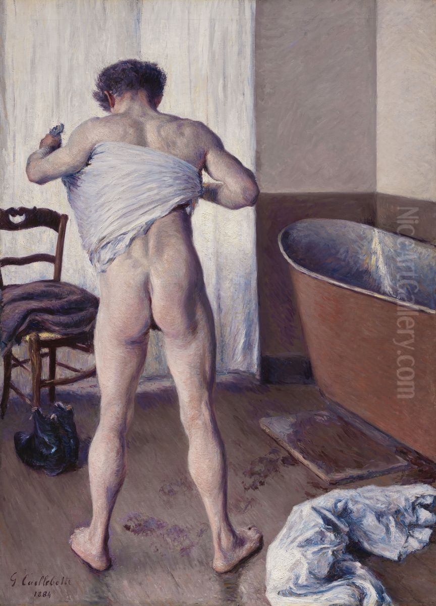 Man At His Bath Oil Painting by Gustave Caillebotte