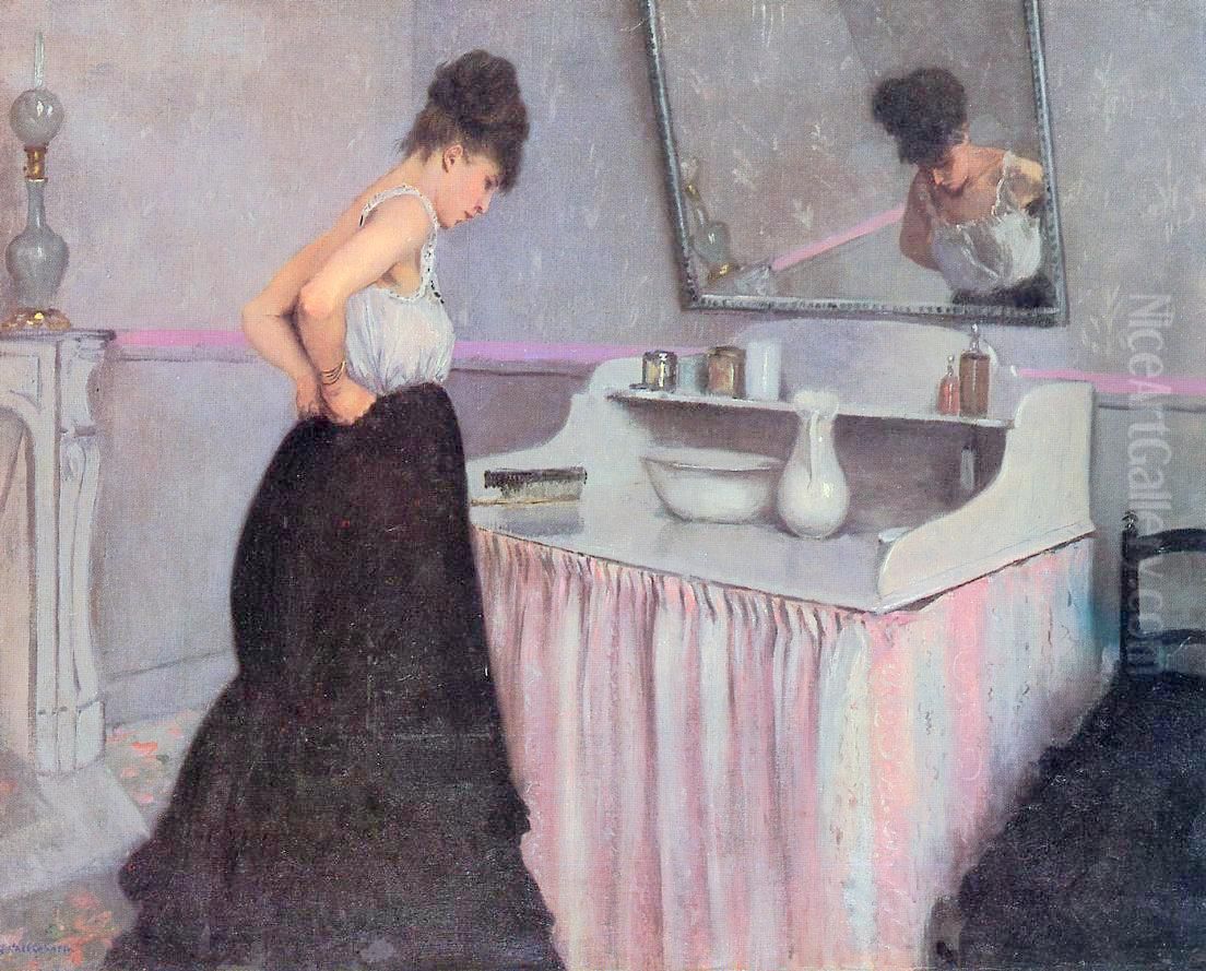 Woman At A Dressing Table Oil Painting by Gustave Caillebotte