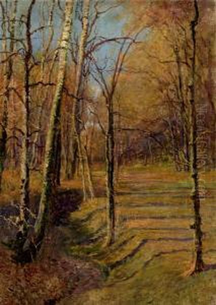 Herbstwald Oil Painting by Hugo Darnaut