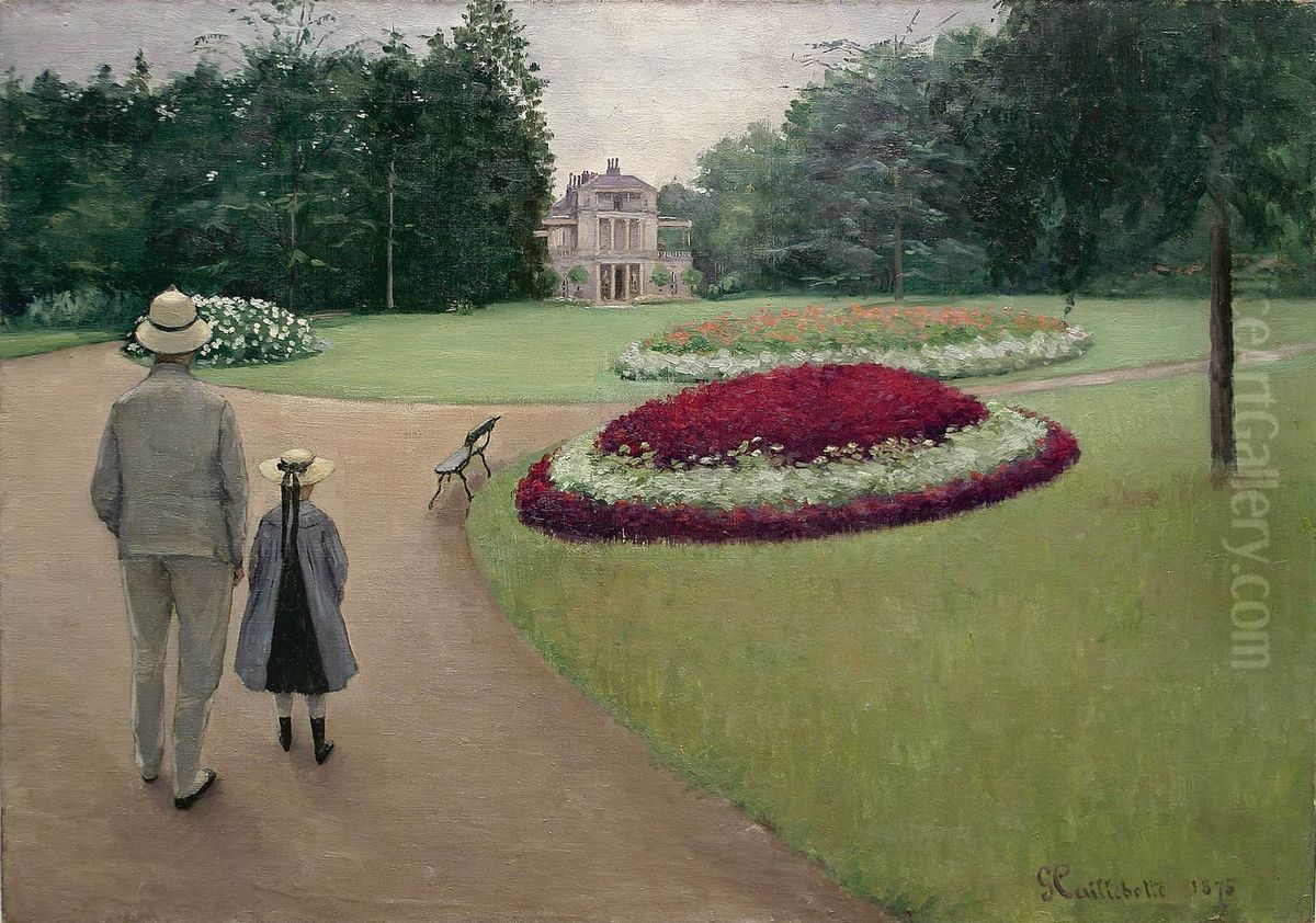 The Park On The Caillebotte Property At Yerres Oil Painting by Gustave Caillebotte